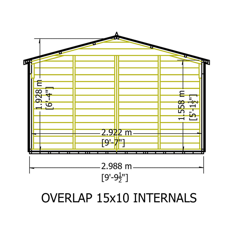 Garden Value Overlap 10 X 15 Apex Shed