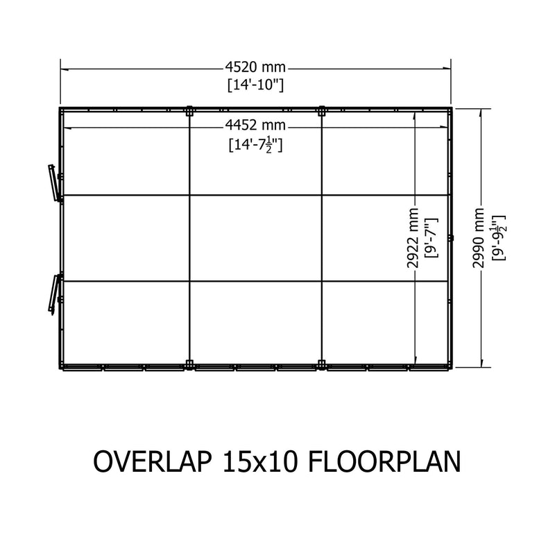 Garden Value Overlap 10 X 15 Apex Shed