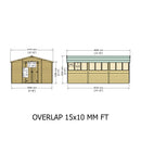 Garden Value Overlap 10 X 15 Apex Shed