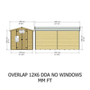 Garden Value Overlap 12 X 6 Windowless Shed