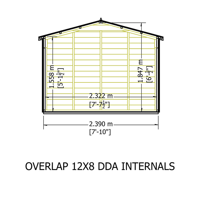 Garden Value Overlap 12 X 8 Apex Shed