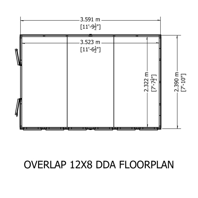 Garden Value Overlap 12 X 8 Apex Shed