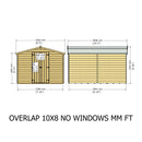 Garden Value Overlap 10 X 8 Windowless Shed
