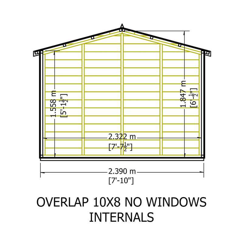 Garden Value Overlap 10 X 8 Windowless Shed