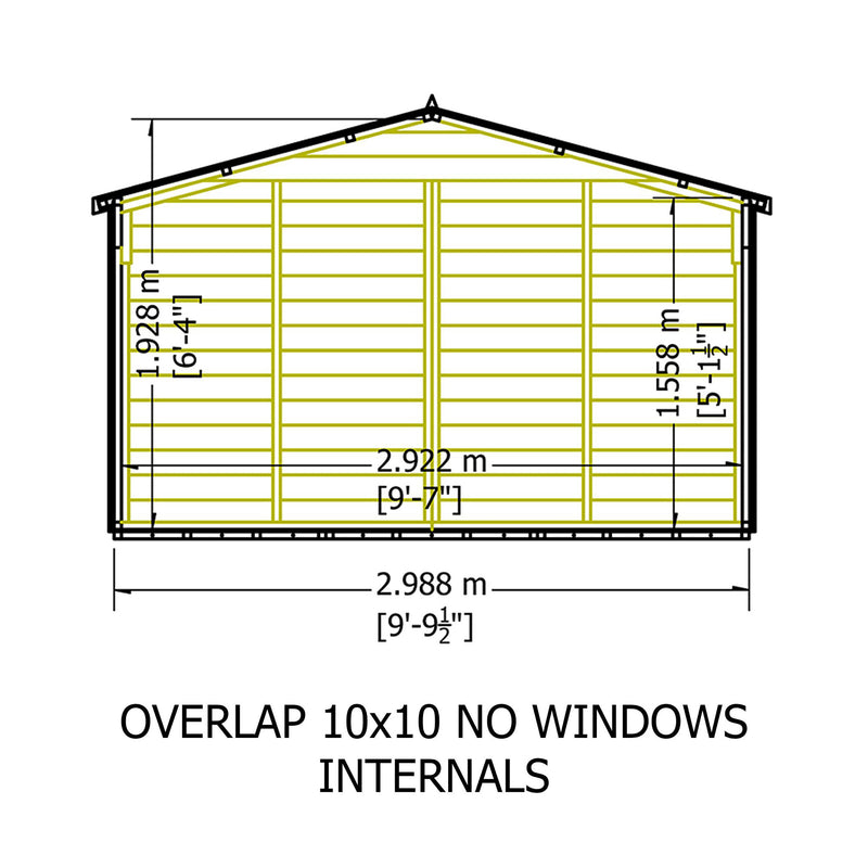 Garden Value Overlap 10 X 10 Windowless Shed