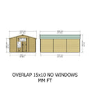 Garden Value Overlap 10 X 15 Windowless Shed
