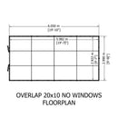 Garden Value Overlap 10 X 20 Windowless Apex Shed