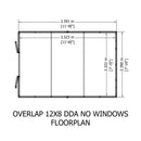 Garden Value Overlap 12 X 8 Windowless Shed