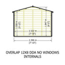 Garden Value Overlap 12 X 8 Windowless Shed