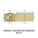 Garden Value Overlap 12 X 8 Windowless Shed