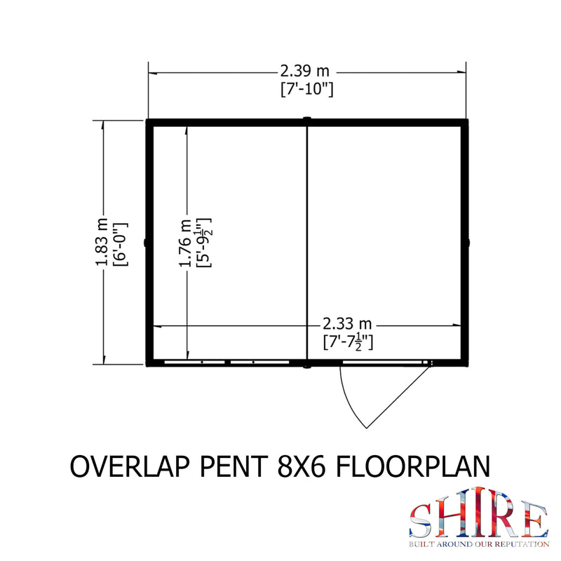 Garden Value Overlap 8 X 6 Pent Shed