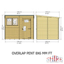 Garden Value Overlap 8 X 6 Pent Shed