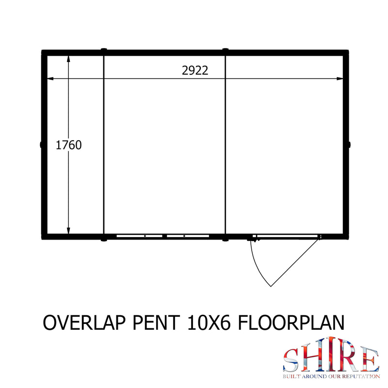 Garden Value Overlap 10 X 6 Pent Shed
