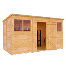 Garden Value 12 X 6 Overlap Pent Shed With Windows