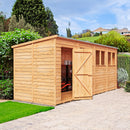 Garden Value 16 X 6 Overlap Pent Shed With Windows