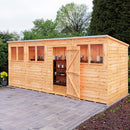 Garden Value 16 X 6 Overlap Pent Shed With Windows