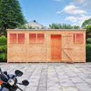 Garden Value 16 X 6 Overlap Pent Shed With Windows
