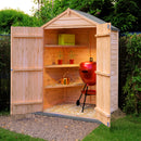 Garden Value Overlap 4 X 3 Double Door Shed With Shelves