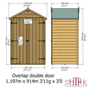 Garden Value Overlap 4 X 3 Double Door Shed With Shelves