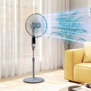 HOMCOM 16" Oscillation Cooling Fan With Remote Adjustable Height Grey