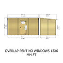 Garden Value 12 X 6 Overlap Pent Shed