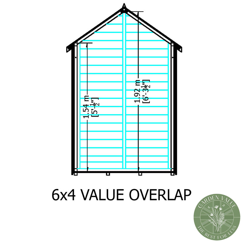 Garden Value Overlap 6 X 4 Shed