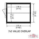 Garden Value Overlap 7 X 5 Shed