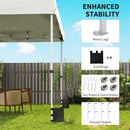 Outsunny 3x3 M Pop Up Gazebo W/ Wheels, One-Touch Party Tent, White