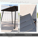 Outsunny Garden Table for 6 Person with Slat Top, Steel Frame