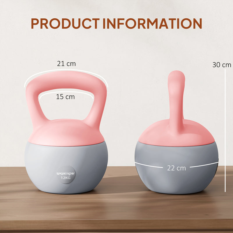SPORTNOW 12KG Kettlebell with Soft Body and Non-Slip Handle