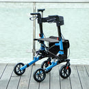 HOMCOM Folding Rollator Walker with Seat, Backrest, Bag, 4 Wheels