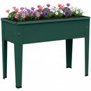 Outsunny Raised Planter, Metal Raised Garden Bed on Legs with Drainage Hole