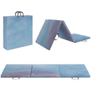 HOMCOM 6FT Foldable Gymnastics Mat, Tri-Fold 2\" Thick Crash Mat, Blue
