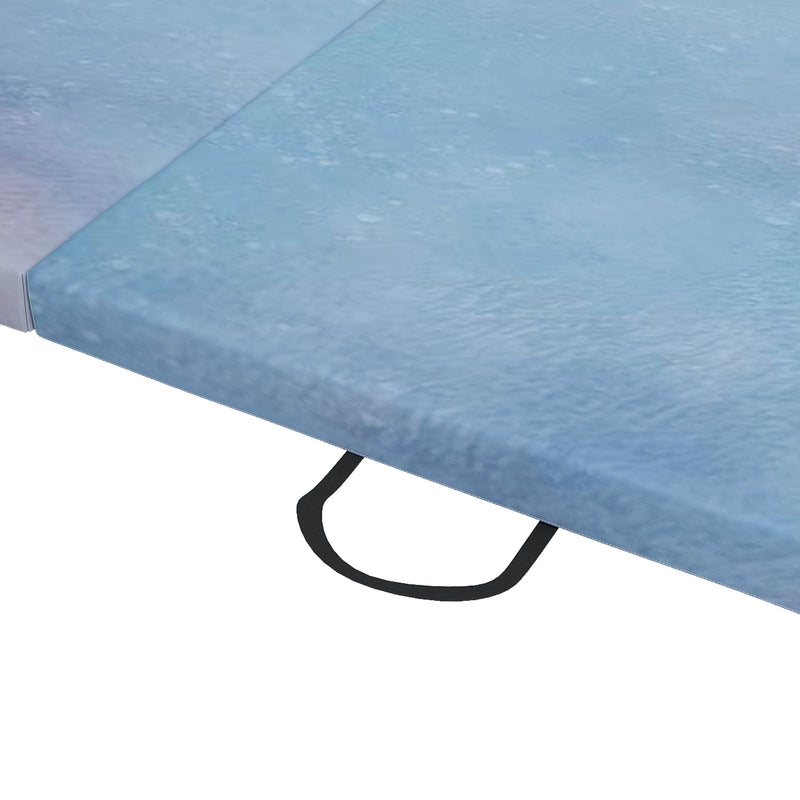 HOMCOM 6FT Foldable Gymnastics Mat, Tri-Fold 2\" Thick Crash Mat, Blue