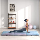 HOMCOM 6FT Foldable Gymnastics Mat, Tri-Fold 2\" Thick Crash Mat, Blue