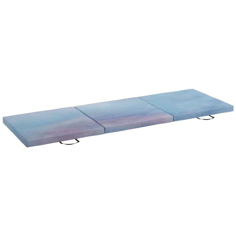 HOMCOM 6FT Foldable Gymnastics Mat, Tri-Fold 2\" Thick Crash Mat, Blue