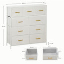 HOMCOM Chest of Drawers with 9 Drawers, Boucle Storage Organiser, Cream