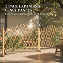 Outsunny Wooden Expanding Fence Panels, 180 x 30 x 103cm, Brown