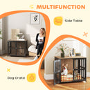 PawHut Dog Crate Furniture with Anti-Chew Resistant Mesh for Dogs - Walnut Brown