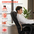 HOMCOM Massage Office Chair With Heat, 135° Reclining Desk Chair, Black