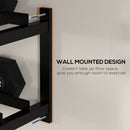SPORTNOW Wall-Mounted Dumbbell Rack, 2-Tier Steel Design, Black