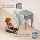 HOMCOM End Table French Style Small Table With Drawer And Curved Legs, Grey