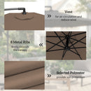 Outsunny 3(m) Banana Parasol Cantilever Umbrella Garden W/ Base Weights