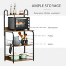 HOMCOM 4-Tier Baker's Rack with Storage, Microwave Stand with 4 Hooks