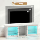 HOMCOM 160cm TV Unit W/ LED Lights For 70in TV Modern TV Stand Cabinet