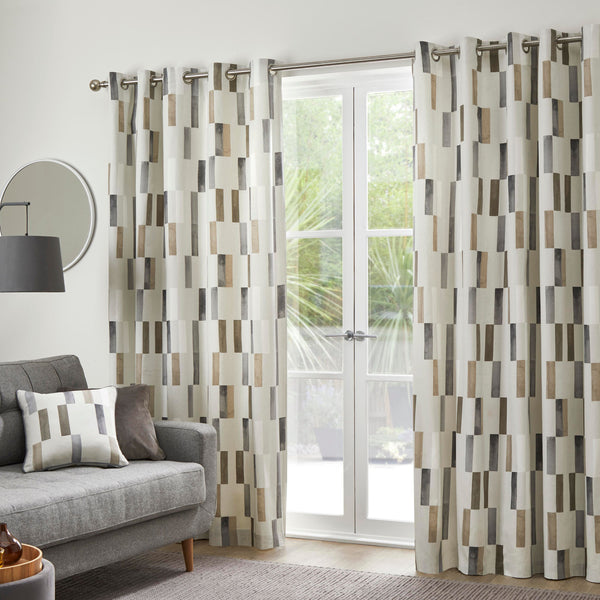 Fusion Oakland Eyelet Curtains in Natural