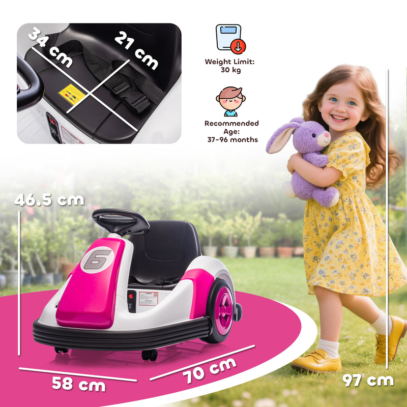AIYAPLAY Kids Bumper Car with 360-Degree Rotation Spin, Safety Belt