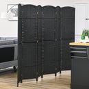HOMCOM 6 Panel Folding Room Divider, Privacy Screen, 240 x 170cm, Black