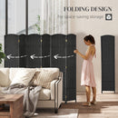 HOMCOM 6 Panel Folding Room Divider, Privacy Screen, 240 x 170cm, Black
