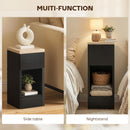 HOMCOM Bedside Tables Set of 2, Nightstands for Bedroom, Living Room, Black